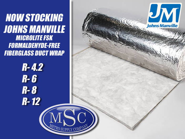 Johns Manville Microlite FSK Formaldehyde Free Fiberglass Duct Wrap
