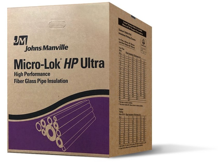 Johns Manville Microlok HP Ultra Fiberglass Pipe Insulation Box